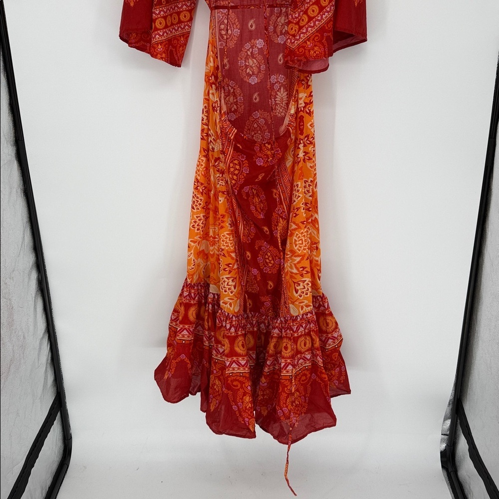 FARM Rio Anthropologie Combuco Cutout Maxi Dress Red Size L - Picture 9 of 13